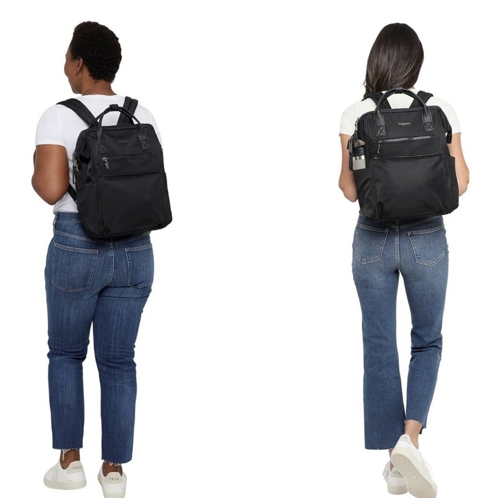 BAGGALLINI Soho Backpack Black Travel Work School Water Resistant Laptop Mint! - Picture 5 of 16